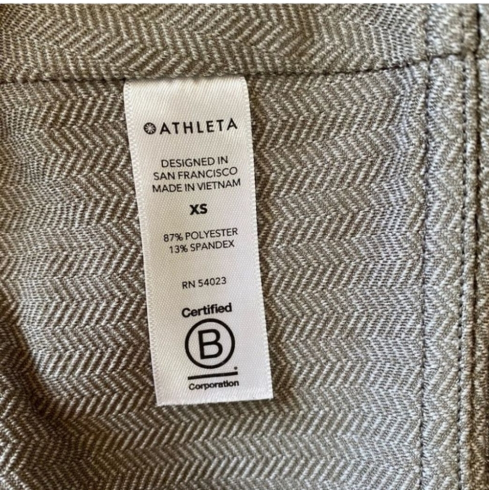 😁Athleta Delancey Herringbone Tight Gray Leggings Back Pockets Size XS - Picture 12 of 12